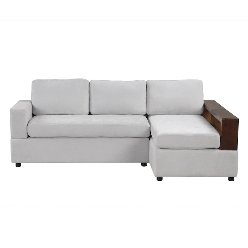 87" L-Shaped Sectional Sofa | Reversible Chaise, Integrated Armrests, Living Room Couch