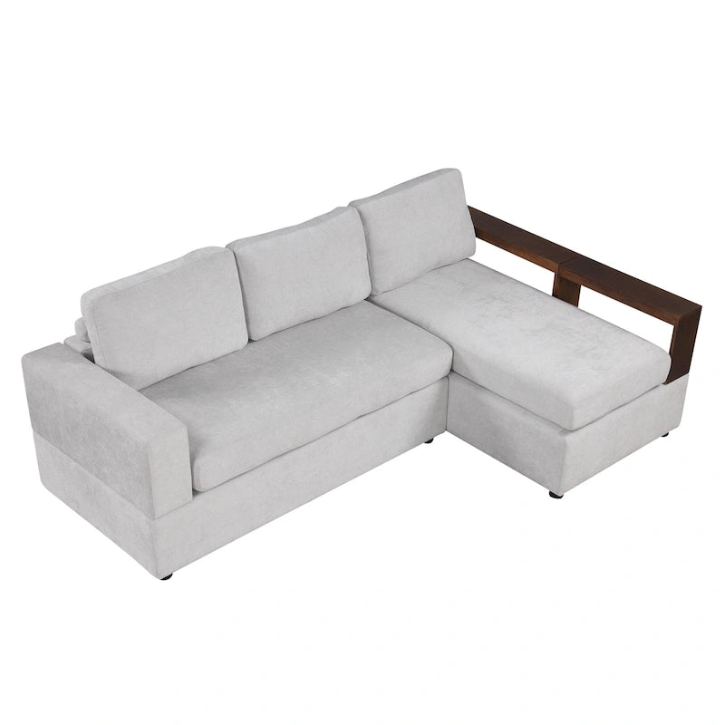 87" L-Shaped Sectional Sofa | Reversible Chaise, Integrated Armrests, Living Room Couch