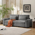 80" 3-Seat Loveseat Sofa | Polyester Upholstery, Solid Wood Frame, Black Legs, Minimalist Style