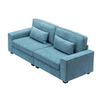 80" 3-Seat Loveseat Sofa | Polyester Upholstery, Solid Wood Frame, Black Legs, Minimalist Style