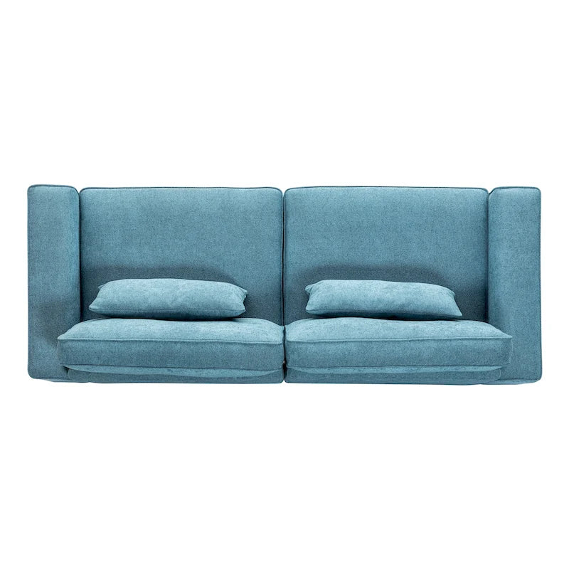 80" 3-Seat Loveseat Sofa | Polyester Upholstery, Solid Wood Frame, Black Legs, Minimalist Style