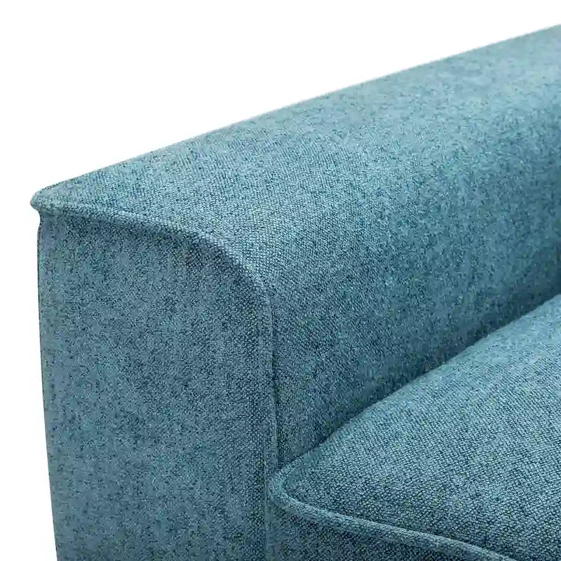 80" 3-Seat Loveseat Sofa | Polyester Upholstery, Solid Wood Frame, Black Legs, Minimalist Style