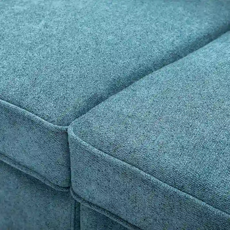 80" 3-Seat Loveseat Sofa | Polyester Upholstery, Solid Wood Frame, Black Legs, Minimalist Style