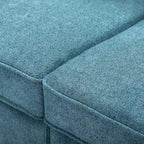 80" 3-Seat Loveseat Sofa | Polyester Upholstery, Solid Wood Frame, Black Legs, Minimalist Style