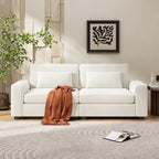 80" 3-Seat Loveseat Sofa | Polyester Upholstery, Solid Wood Frame, Black Legs, Minimalist Style