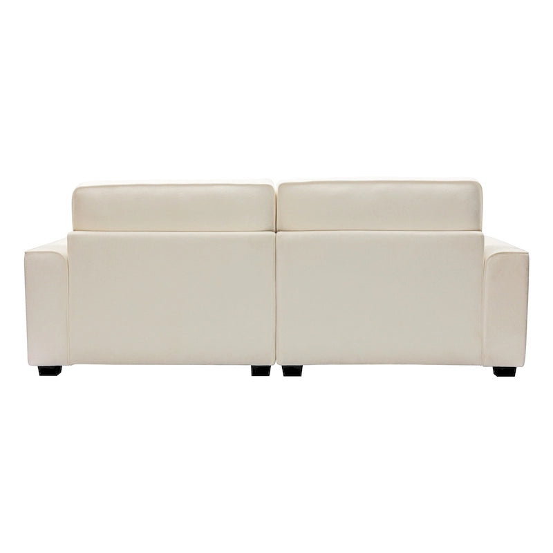 80" 3-Seat Loveseat Sofa | Polyester Upholstery, Solid Wood Frame, Black Legs, Minimalist Style
