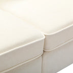 80" 3-Seat Loveseat Sofa | Polyester Upholstery, Solid Wood Frame, Black Legs, Minimalist Style