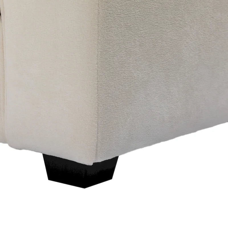 80" 3-Seat Loveseat Sofa | Polyester Upholstery, Solid Wood Frame, Black Legs, Minimalist Style