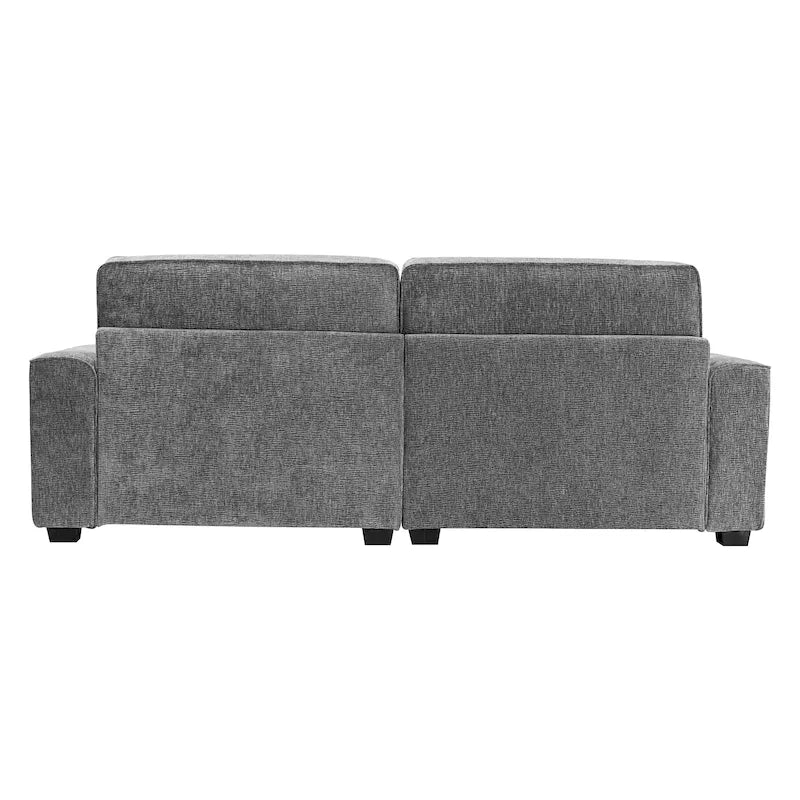 80" 3-Seat Loveseat Sofa | Polyester Upholstery, Solid Wood Frame, Black Legs, Minimalist Style