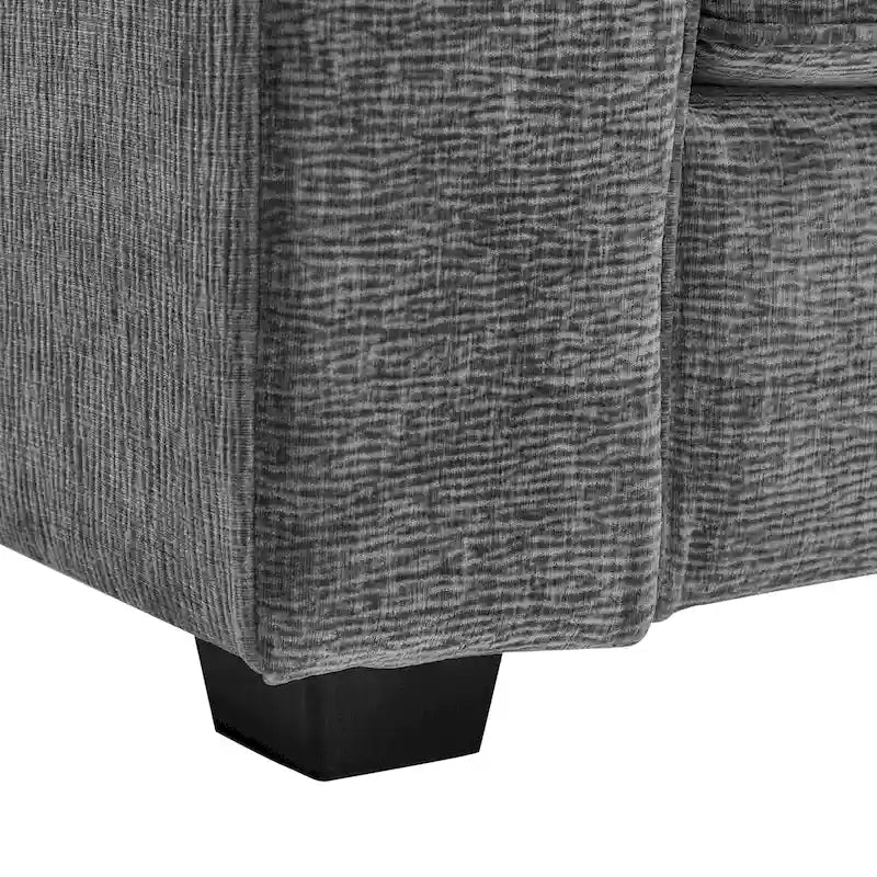 80" 3-Seat Loveseat Sofa | Polyester Upholstery, Solid Wood Frame, Black Legs, Minimalist Style