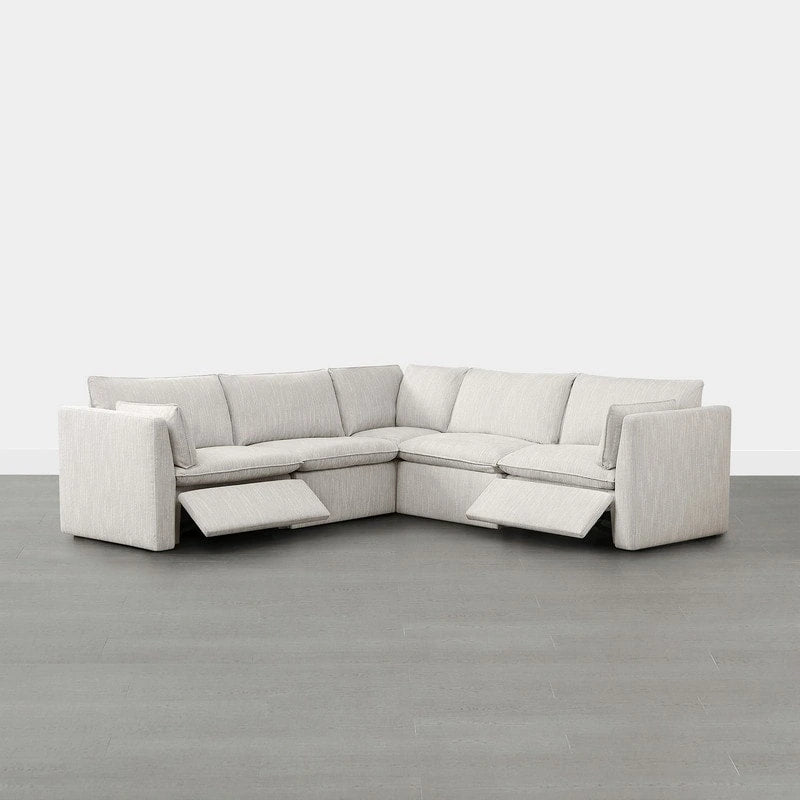 Power Reclining Sectional Sofa | Oversized Seats | Wall-Hugger Design | Feather-Filled Cushions
