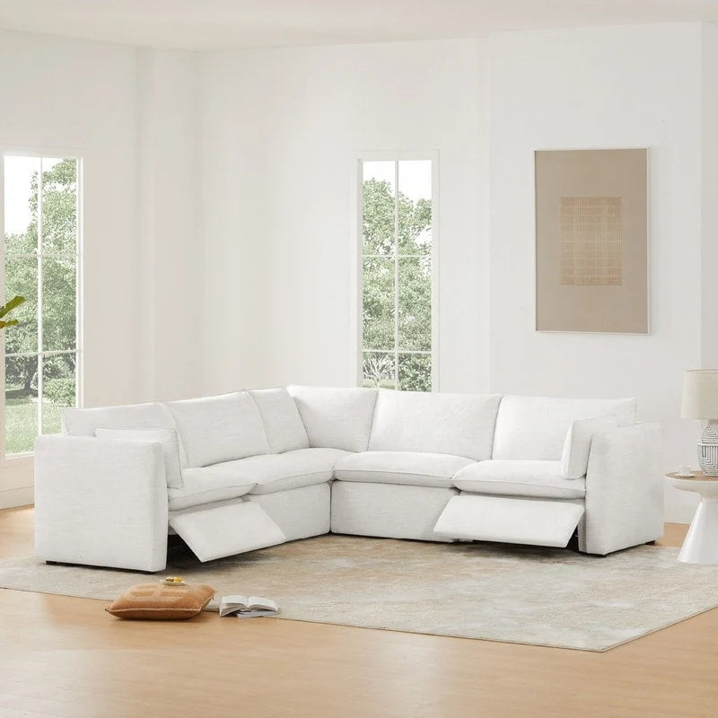 Power Reclining Sectional Sofa | Oversized Seats | Wall-Hugger Design | Feather-Filled Cushions