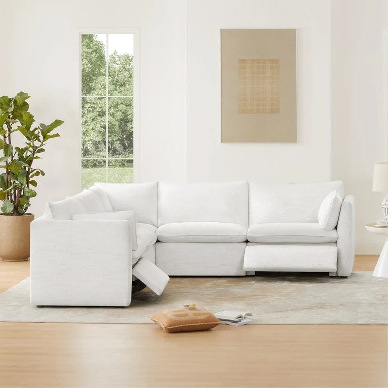 Power Reclining Sectional Sofa | Oversized Seats | Wall-Hugger Design | Feather-Filled Cushions