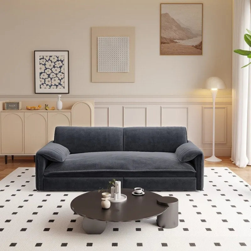 British Style Cube Ottoman Footstool | Upholstered, Compact, Living Room & Bedroom Footrest