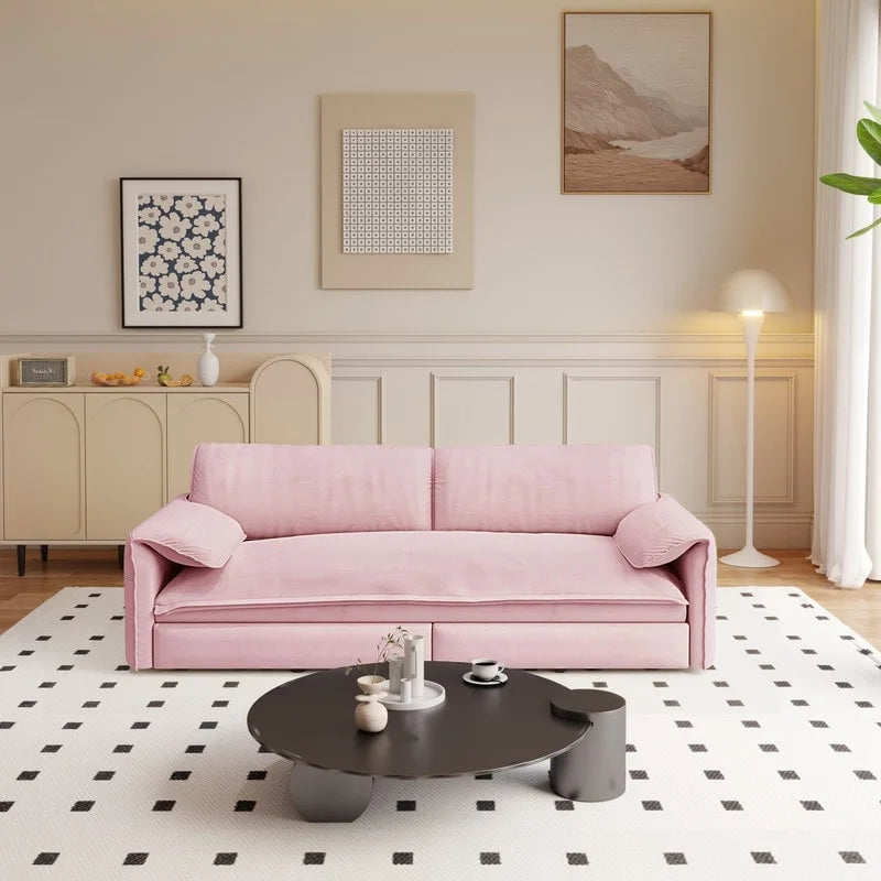 British Style Cube Ottoman Footstool | Upholstered, Compact, Living Room & Bedroom Footrest