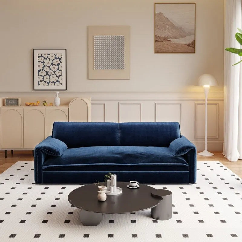 British Style Cube Ottoman Footstool | Upholstered, Compact, Living Room & Bedroom Footrest