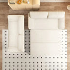 British Style Cube Ottoman Footstool | Upholstered, Compact, Living Room & Bedroom Footrest