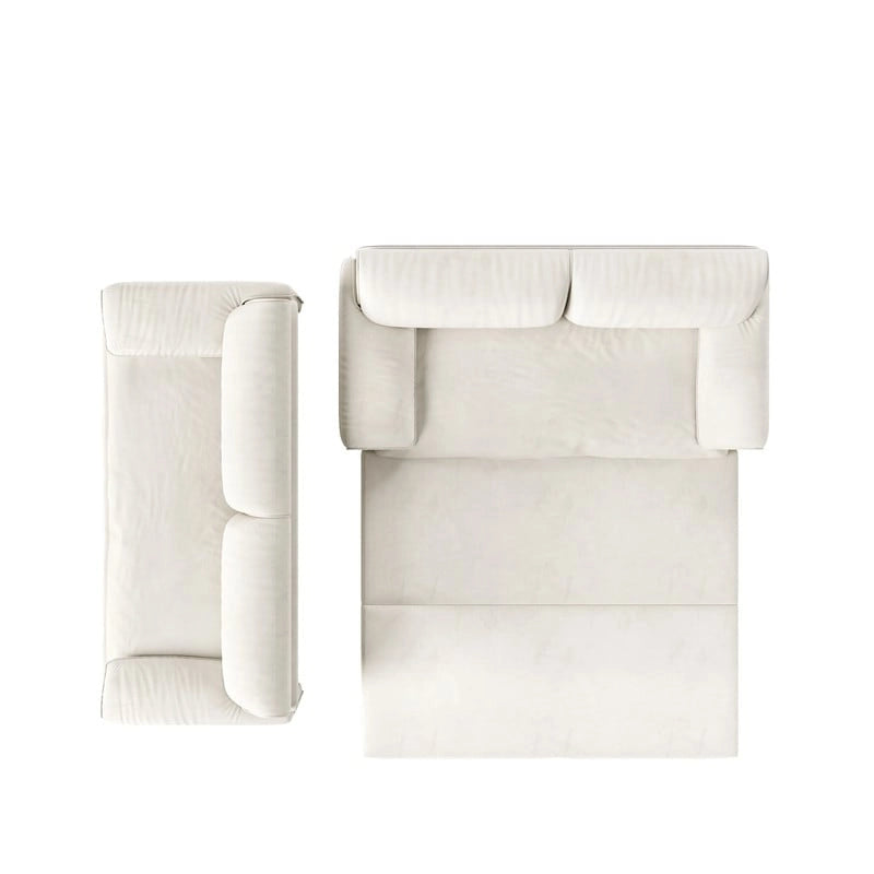 British Style Cube Ottoman Footstool | Upholstered, Compact, Living Room & Bedroom Footrest