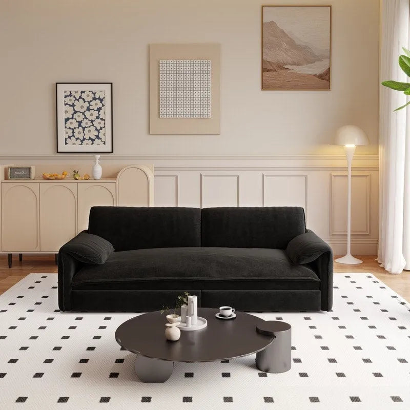 British Style Cube Ottoman Footstool | Upholstered, Compact, Living Room & Bedroom Footrest