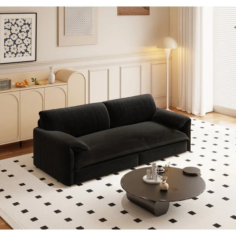 British Style Cube Ottoman Footstool | Upholstered, Compact, Living Room & Bedroom Footrest