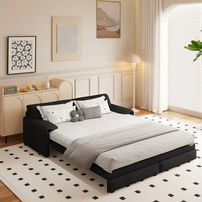 British Style Cube Ottoman Footstool | Upholstered, Compact, Living Room & Bedroom Footrest