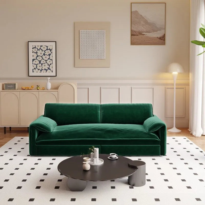 British Style Cube Ottoman Footstool | Upholstered, Compact, Living Room & Bedroom Footrest