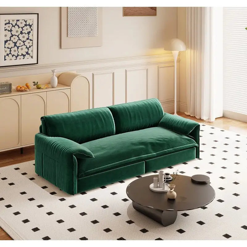 British Style Cube Ottoman Footstool | Upholstered, Compact, Living Room & Bedroom Footrest