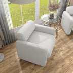Modern Boucle Fabric Accent Chair with Arms | Upholstered Single Sofa, Living Room Chair