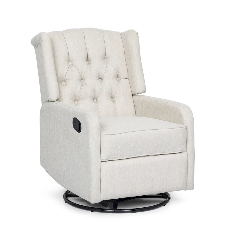 Mohaven Contemporary Tufted Wingback Swivel Recliner by Christopher Knight Home