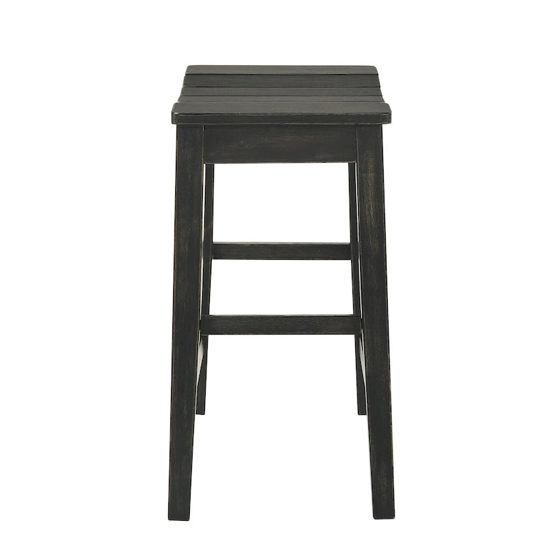 Farmhouse Counter Height Stool Set of 2 | Solid Wood, Upholstered Seat, Kitchen & Dining