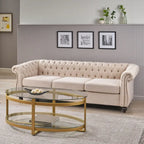 Tufted Chesterfield 3-Seat Sofa | Upholstered, Rolled Arms, Classic Living Room Couch