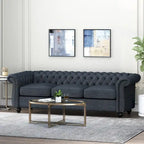 Tufted Chesterfield 3-Seat Sofa | Upholstered, Rolled Arms, Classic Living Room Couch