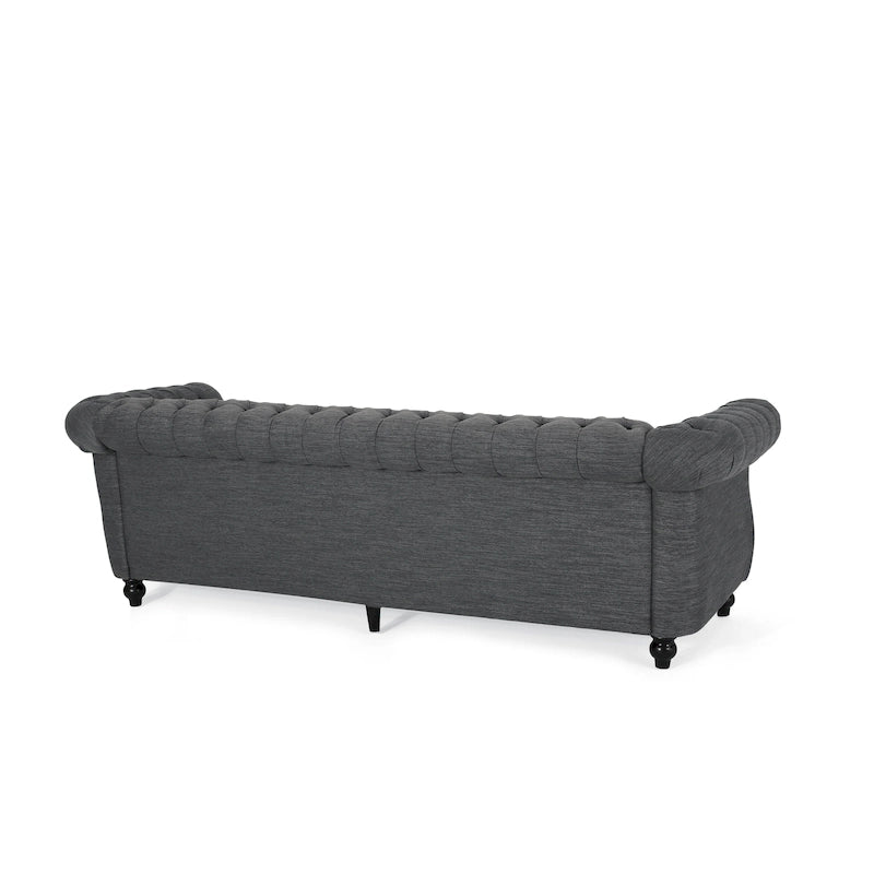Tufted Chesterfield 3-Seat Sofa | Upholstered, Rolled Arms, Classic Living Room Couch