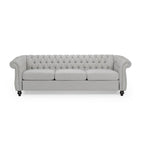 Tufted Chesterfield 3-Seat Sofa | Upholstered, Rolled Arms, Classic Living Room Couch