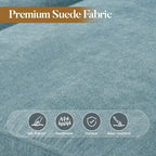 Mid-Century Modern 3-Seat Sofa | Breathable Polyester Suede | High Rebound Cushions | Wood Legs