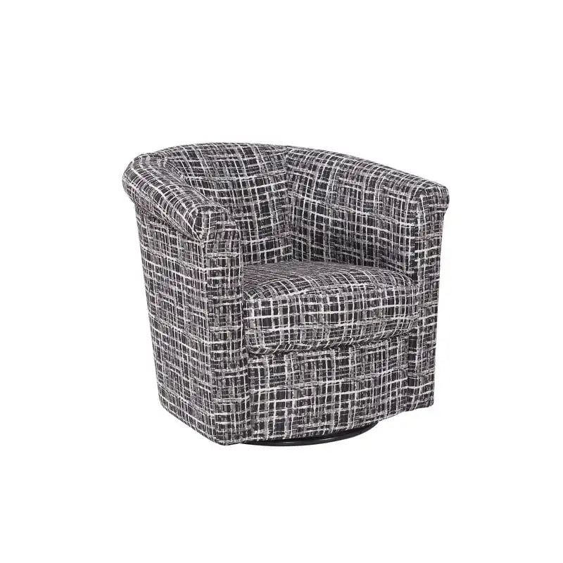 Traditional 360-Degree Swivel Barrel Tub Chair | Faux Leather or Fabric | No Assembly Required