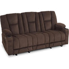 Electric Power Reclining Sofa | Massage, Lumbar Heat, Fabric Upholstery, Living Room Recliner