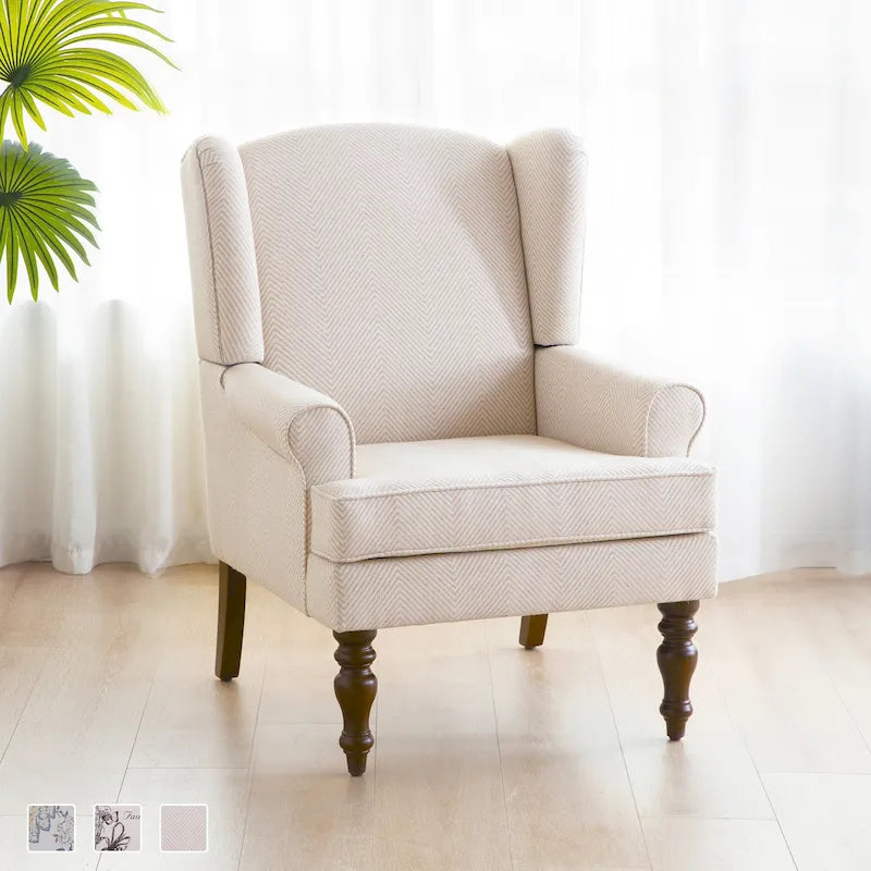 Accent Arm Chair with Turned Legs and Round Arms