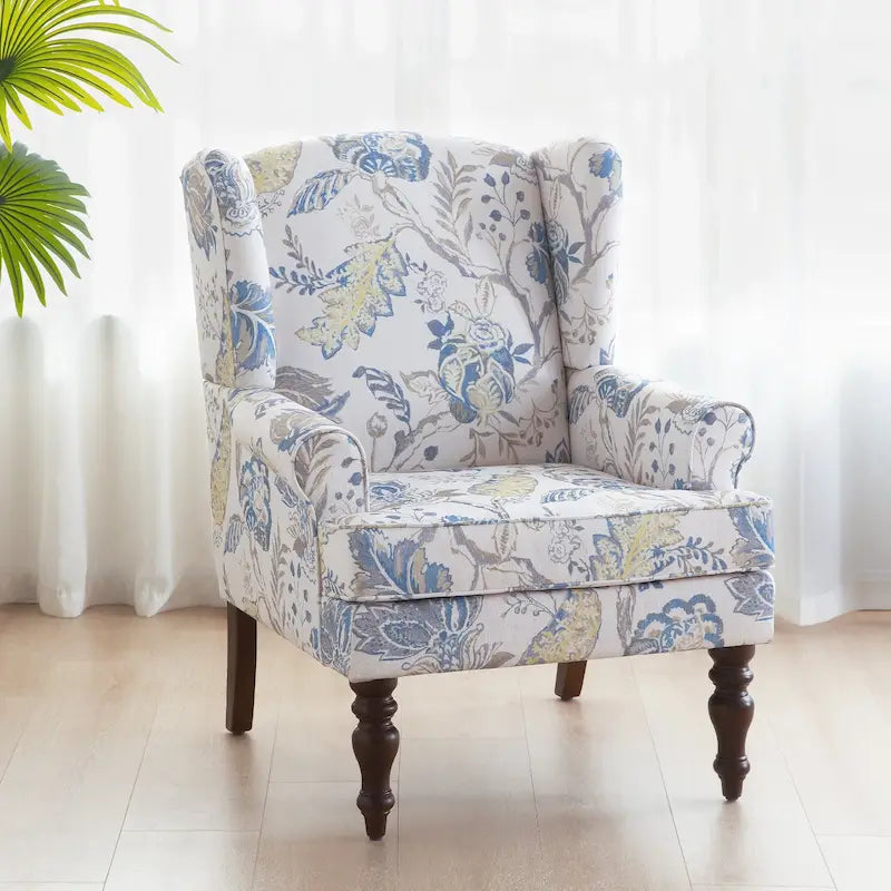 Accent Arm Chair with Turned Legs and Round Arms