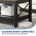 Farmhouse Coffee Table with Storage 2-Tier Center Table for Living Room