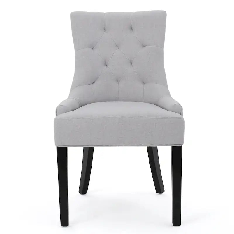 Modern Tufted Fabric Dining Chairs Set of 4 | Upholstered, Wood Legs, Kitchen & Dining Room
