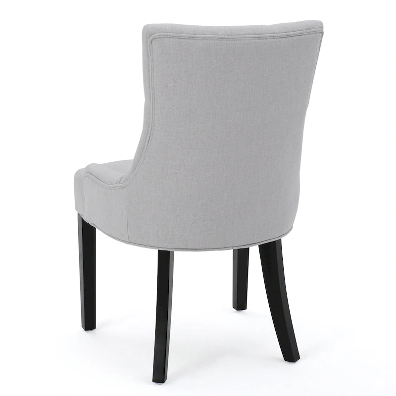 Modern Tufted Fabric Dining Chairs Set of 4 | Upholstered, Wood Legs, Kitchen & Dining Room