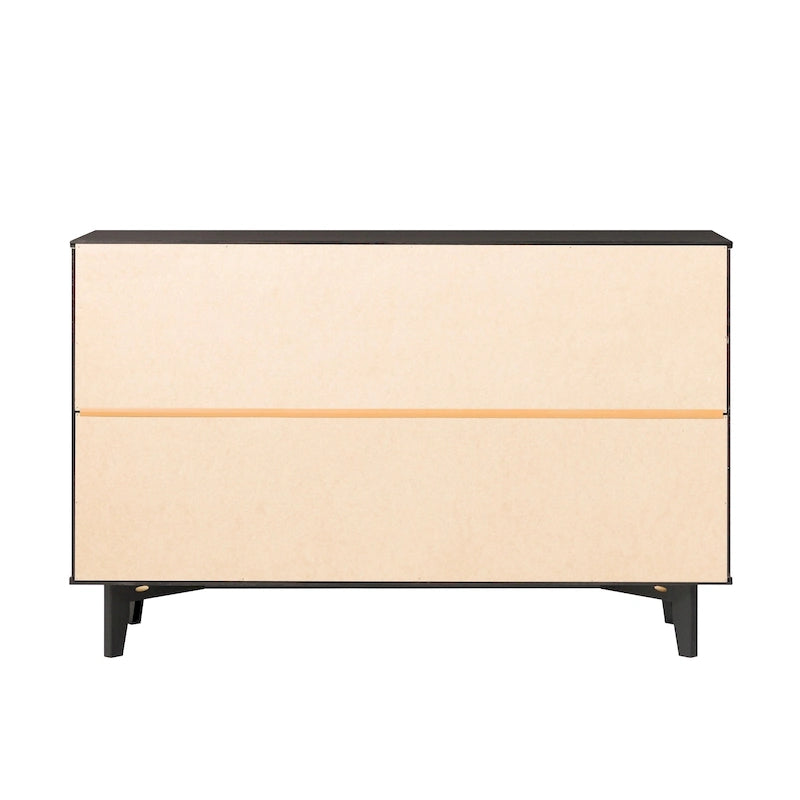 Mid-Century Modern Solid Wood 6-Drawer Dresser | Bedroom Storage, Dovetail Joints, Natural Finish