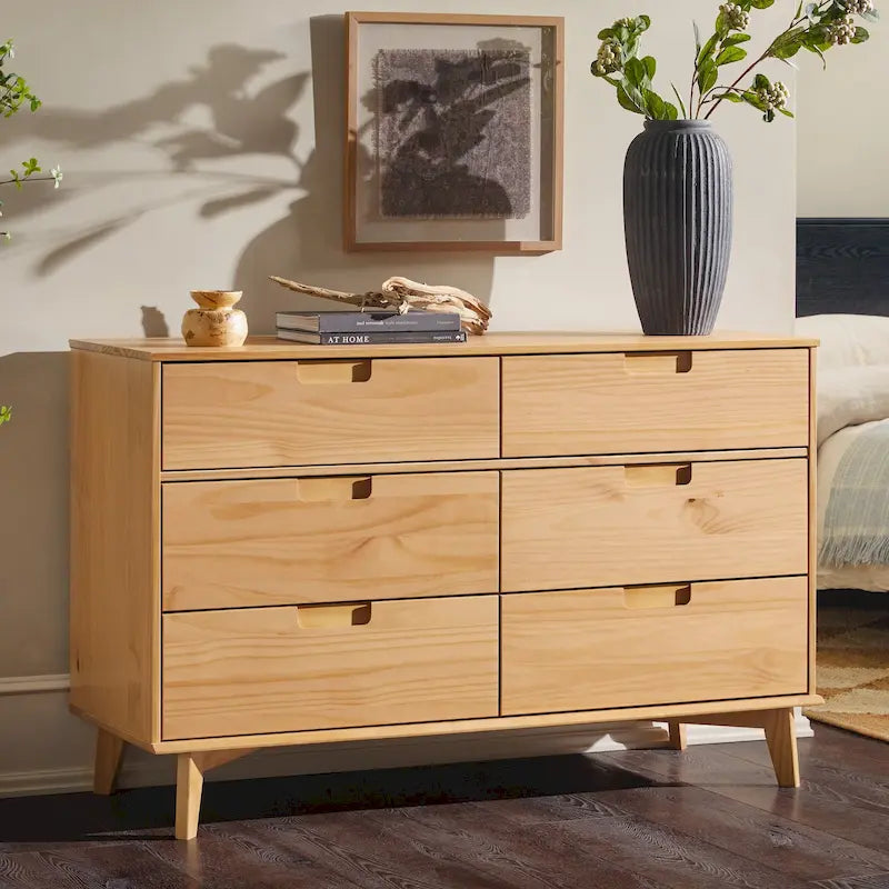 Middlebrook Gammelstaden Mid-Century Solid Wood 6-Drawer Dresser