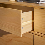 Mid-Century Modern Solid Wood 6-Drawer Dresser | Bedroom Storage, Dovetail Joints, Natural Finish