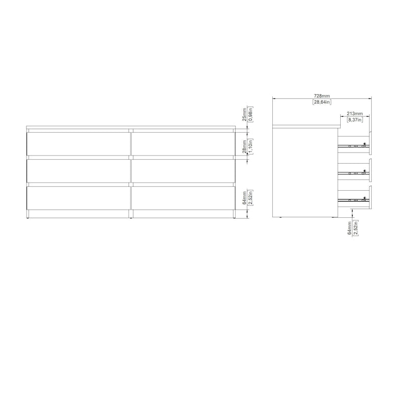 6-Drawer Double Dresser | Wide Bedroom Storage, Engineered Wood, Modern Style