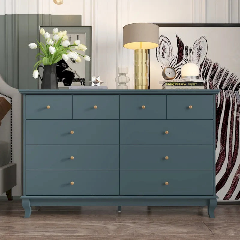 55.1 Wide Double Bedroom Dresser with Storage Drawers