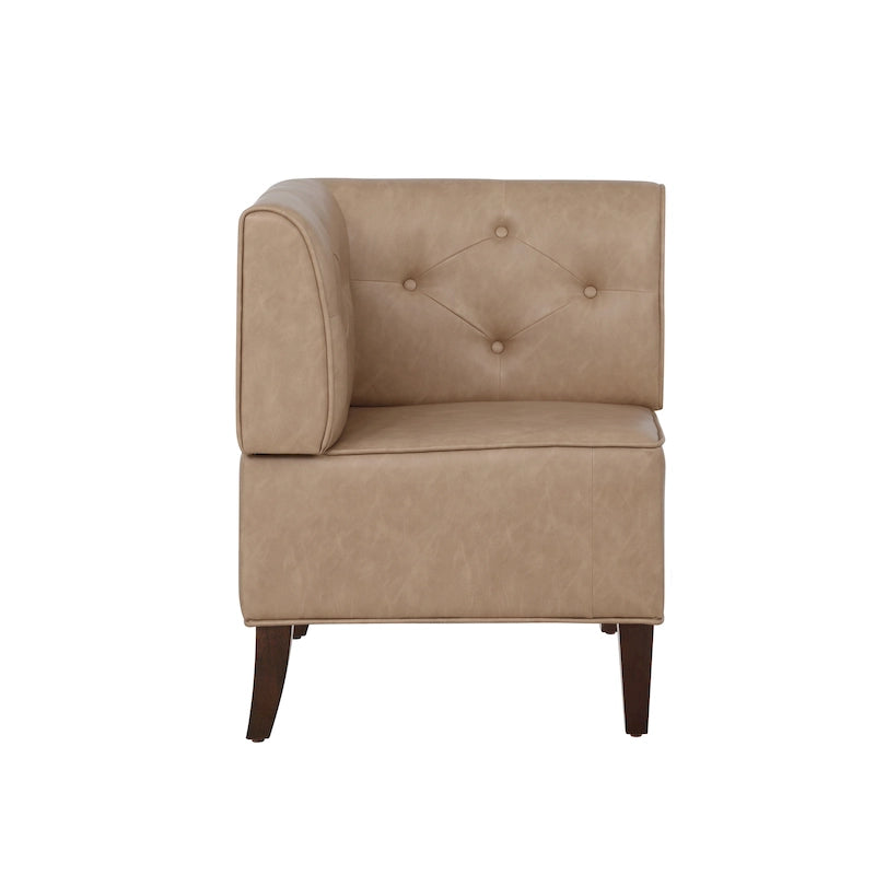 Modern Farmhouse Corner Nook Bench | Polyester or Faux Leather | Solid Wood Legs | Dining Set