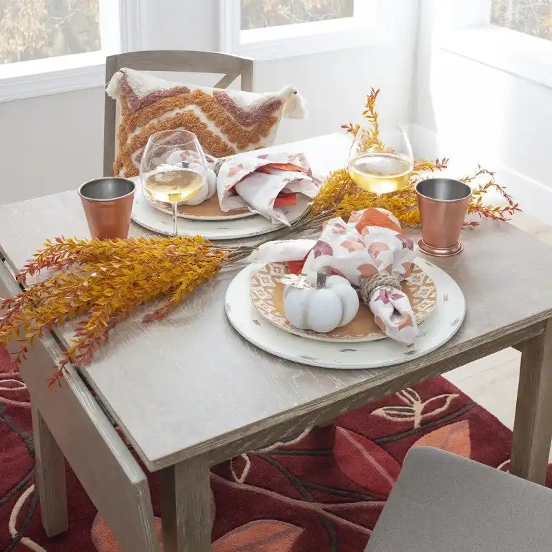 48" Square Drop Leaf Dining Table | Solid Rubberwood | Seats 2-6 | Space-Saving Design