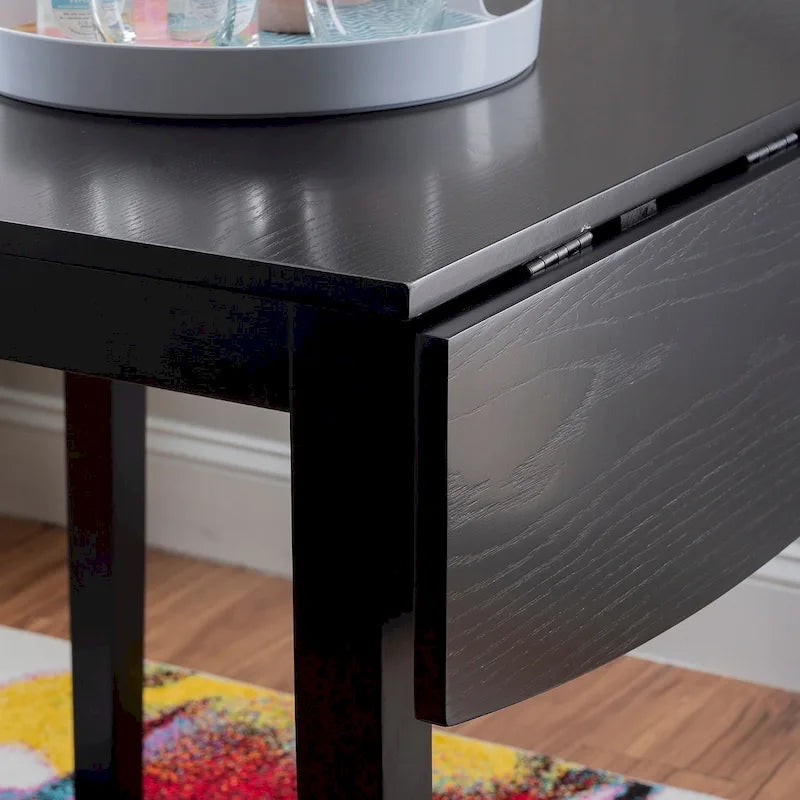 48" Square Drop Leaf Dining Table | Solid Rubberwood | Seats 2-6 | Space-Saving Design